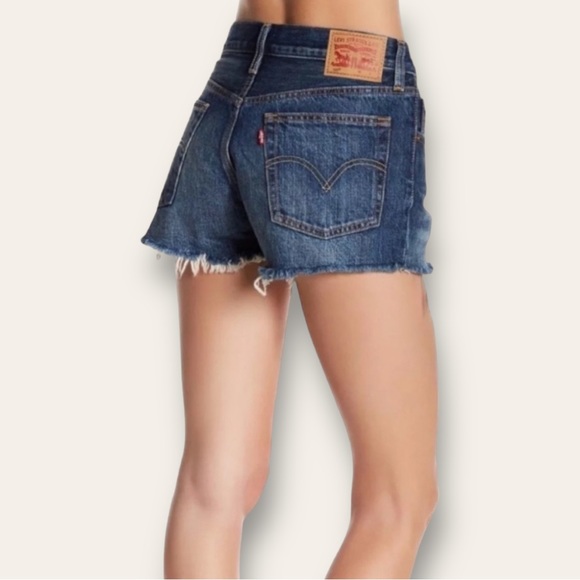 LEVI’S 501 Cutoff Jean Shorts - High Rise Button Fly Cherry - Picture 4 of 16